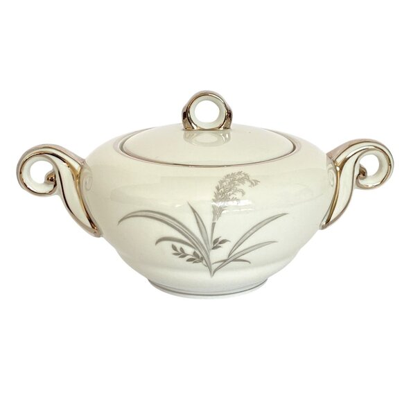 Wentworth China Japan Silver Wheat Sugar Bowl With Lid 4514 Eternal Shape - Picture 4 of 12